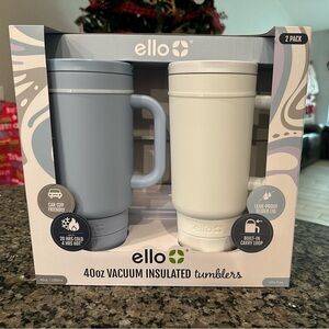 New In Box Ello 40oz Vacuum Insulated Tumblers Set - Blue and White